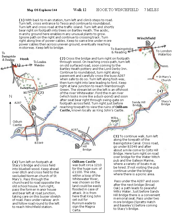 map and instructions for Walk Around Reading 12