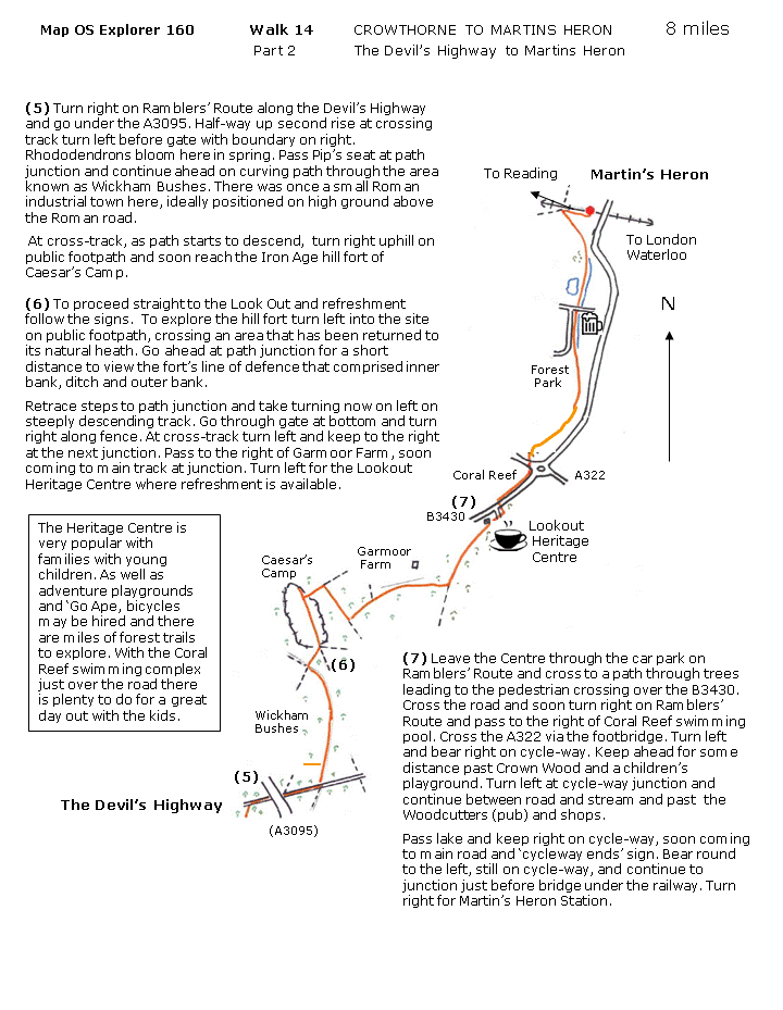 map and instructions for Walk Around Reading 14