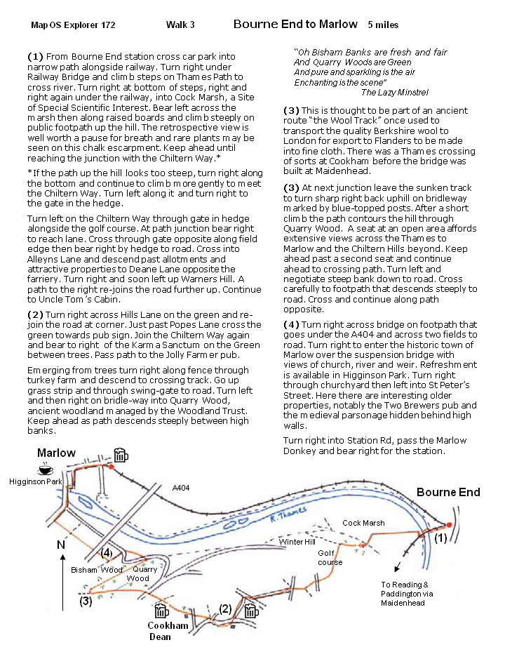 map and instructions for Walk Around Reading 3