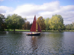 Sailing boat on the Thames near Henley